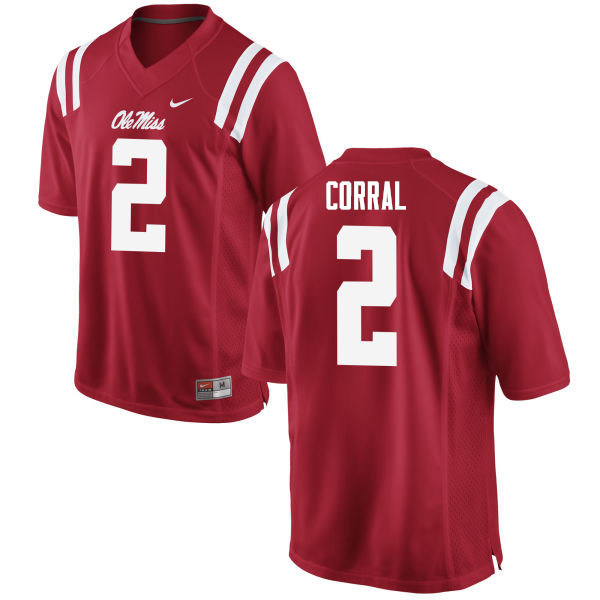 Ole Miss Rebels #2 Matt Corral College Football Jerseys Sale-Red